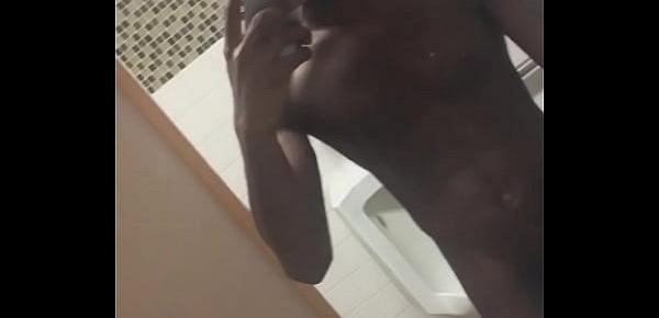  Jacking off in the rest room